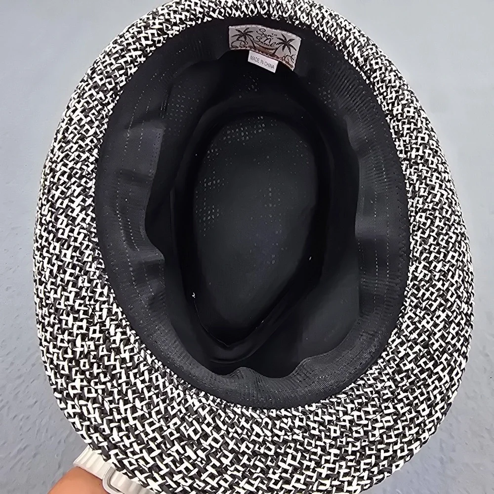 Sun N Sand Fedora Hat Unisex OS Multicolor Woven Premium Classic Two Tone Cap